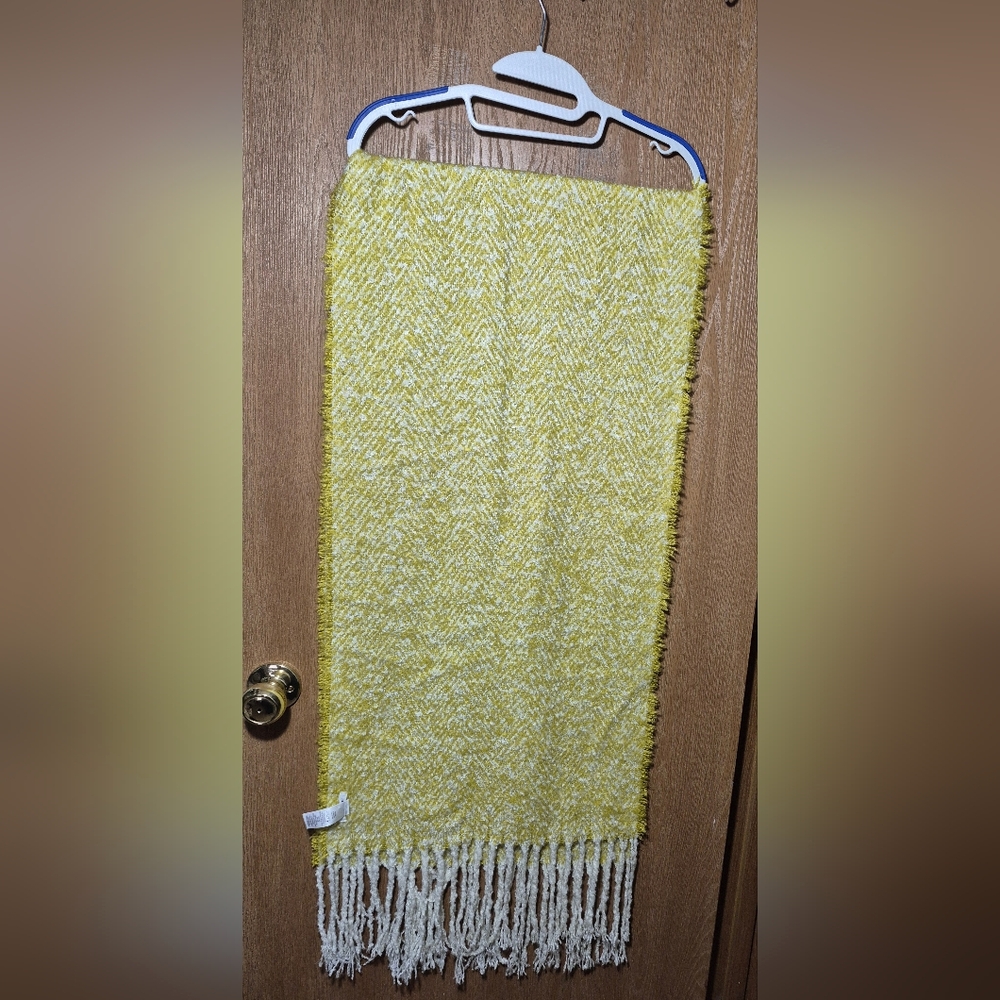 Yellow Blanket Winter Scarf for Women, 70"×16.5"